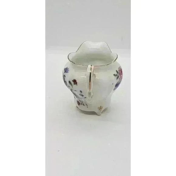 Vintage Mini Pitcher Creamer Syrup Vase Fine China Flowers Rosetti Japan 1950 - Picture 11 of 14